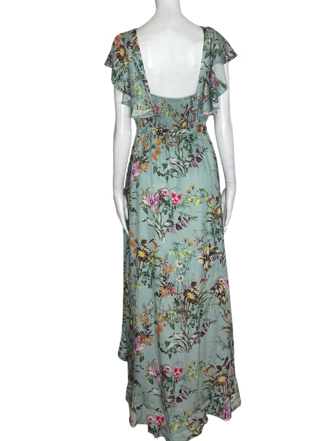 Vestido Studio F Estampado Ruchas Verde - Talla 8
