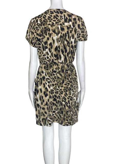 Vestido Alfani Animal print Manga corta Marrón - Talla 8
