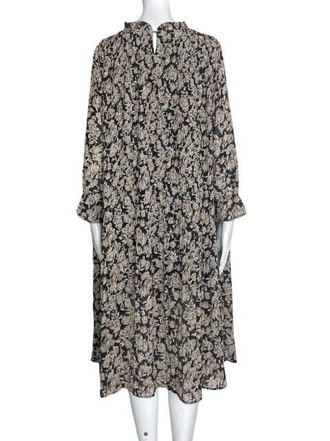 Vestido Tesoro Tps Midi Manga larga Beige - Talla S