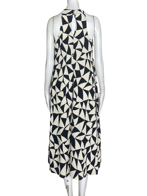 Vestido Sfera Collection Estampado Halter Blanco - Talla S