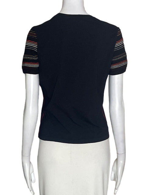 Camiseta Desigual de Algodón Manga corta Cuello redondo Negro - Talla M