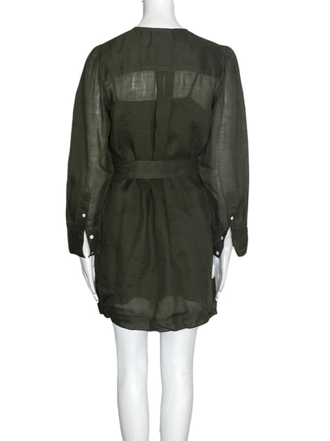 Vestido Banana Republic Transparente Manga larga Verde - Talla XS