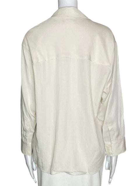 Camisa Massimo Dutti Manga larga Botones Beige - Talla XS