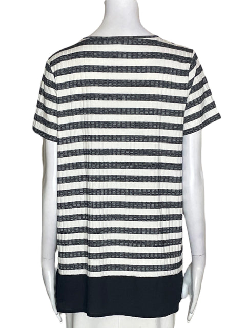 Blusa Chaus Rayas Manga corta Negro - Talla M
