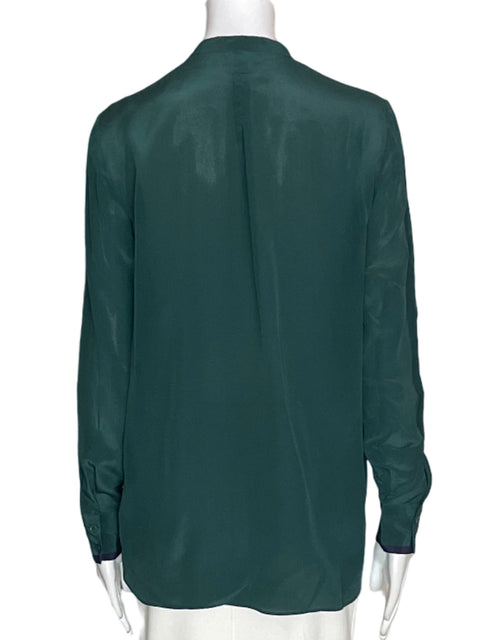 Blusa Massimo Dutti Manga larga Cuello v Verde - Talla 6