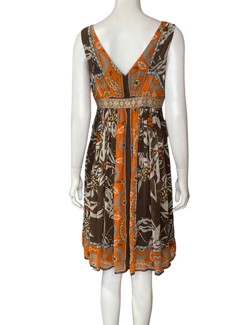 Vestido Nicole Miller de Seda Mini Marrón - Talla 6