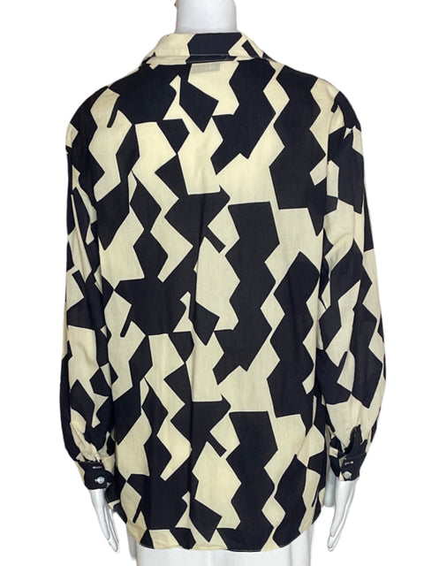 Camisa Zara Botones Estampado Beige - Talla L