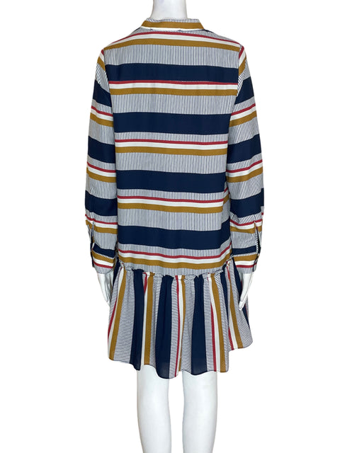 Vestido Vacate Rayas Plisado Azul - Talla XS