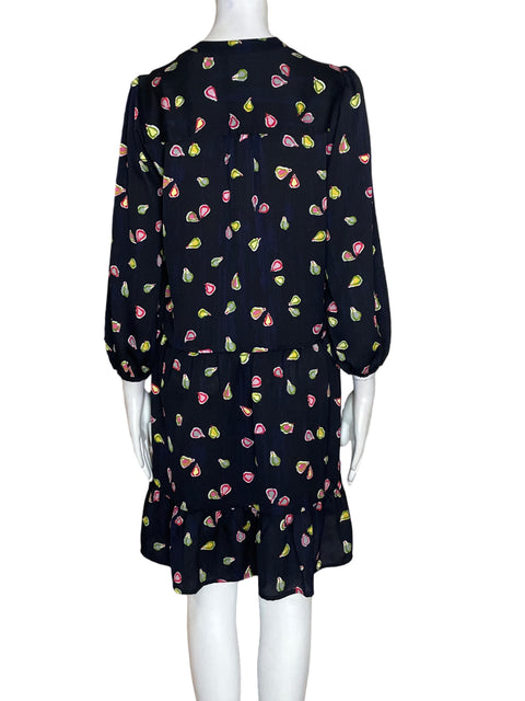 Vestido Nic+zoe Estampado Abullonado Negro - Talla XS