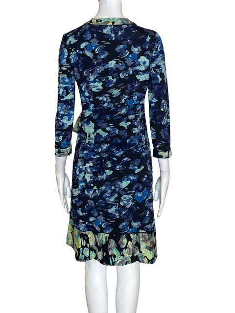 Vestido Bcbg Estampado Suelto Azul - Talla XS