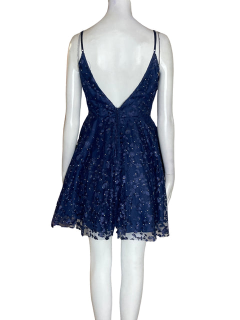 Vestido De Fiesta B.darlin Tiras Lentejuelas Azul - Talla S