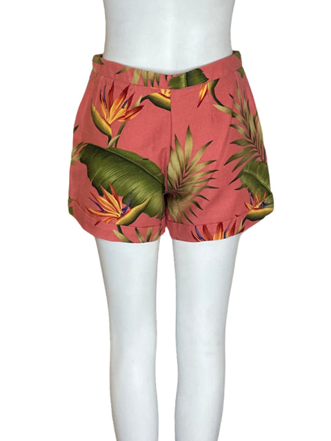 Short Atelier Crump Estampado Hojas Naranja - Talla M