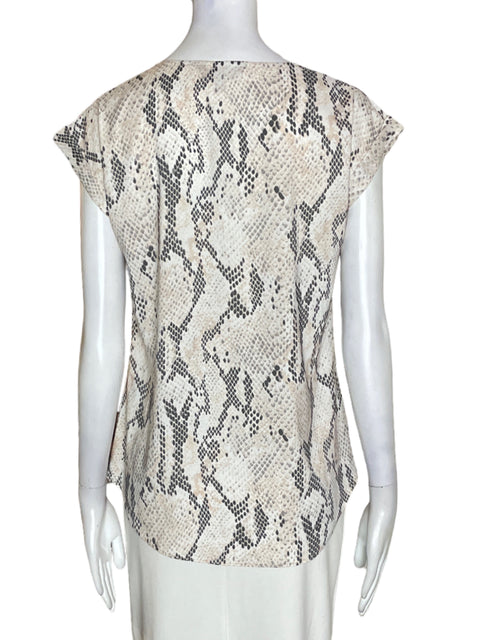 Blusa Express Estampado Cuello v Gris - Talla XS