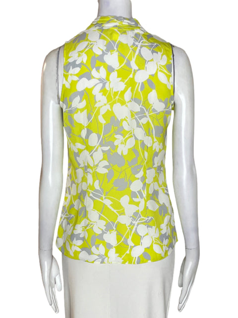 Camisa Banana Republic Sin mangas Estampado Verde - Talla XXS