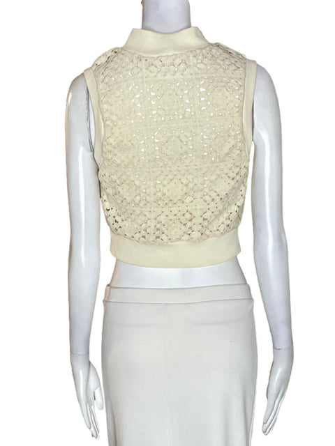Top Zara de Algodón Crop Tejido Beige - Talla S