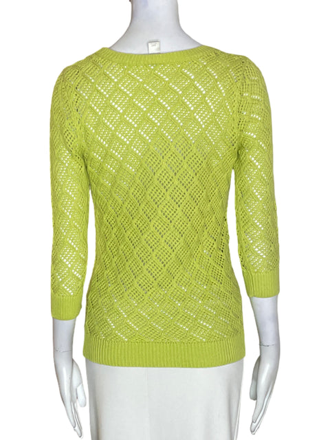 Blusa Ann Taylor de Seda Tejido Manga larga Verde - Talla XS