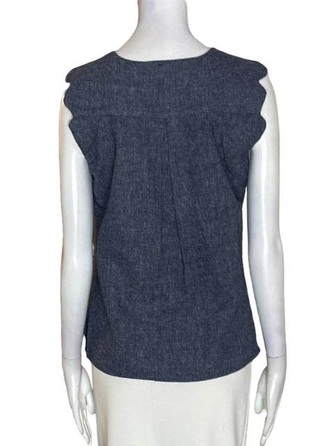 Blusa Ann Taylor Ruchas Sin mangas Negro - Talla XS