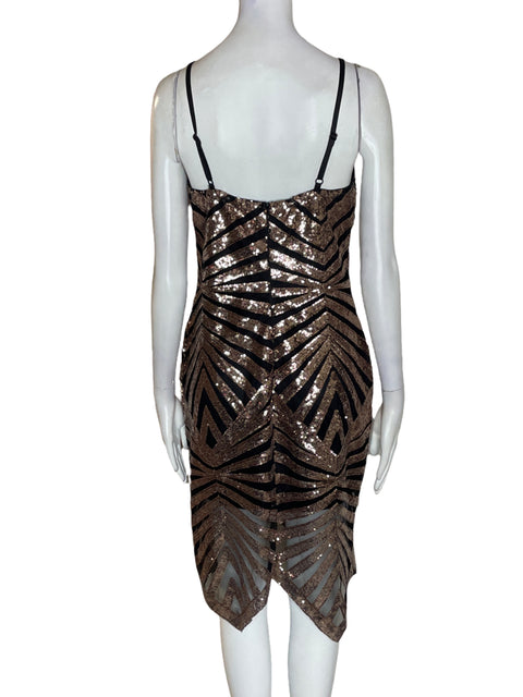 Vestido Tesoro Tps Tiras Lentejuelas Dorado - Talla S