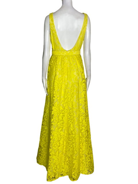 Vestido De Fiesta Rubber Ducky Maxi Cuello redondo Amarillo - Talla M