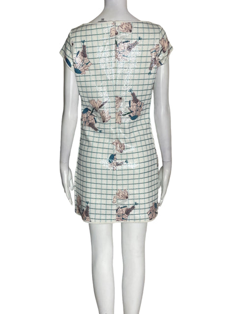 Vestido Adolfo Dominguez Manga corta Estampado Blanco - Talla 34