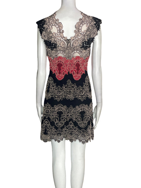 Vestido Sandro Encaje Mini Beige - Talla S