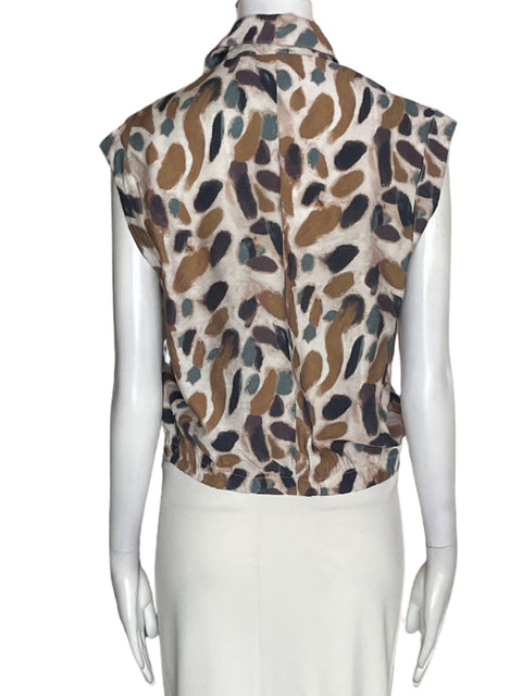 Blusa Ivy District Estampado Sin mangas Marrón - Talla S