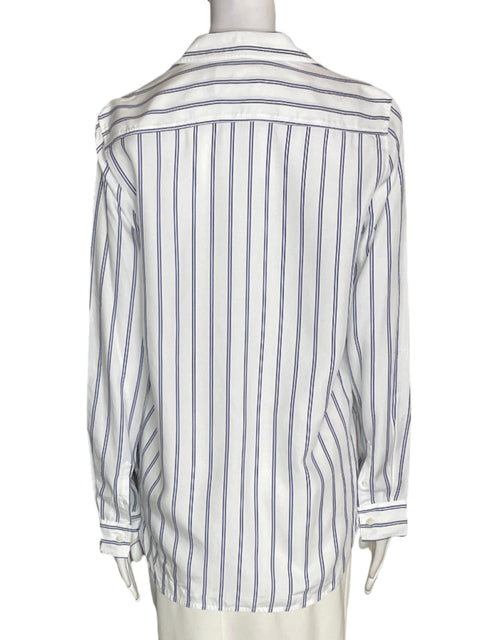 Camisa Babaton Rayas Botones Azul - Talla S