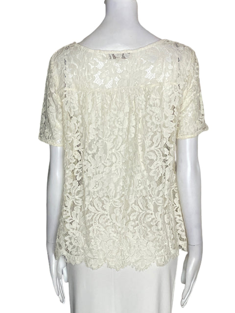 Blusa Ann Taylor Loft Tejido Troquelado Blanco - Talla M