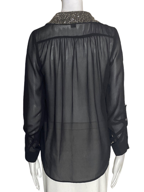 Camisa Fun&flirt Transparente Botones Negro - Talla M