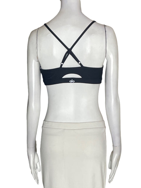 Top Alo Yoga Crop Cruzado Negro - Talla M