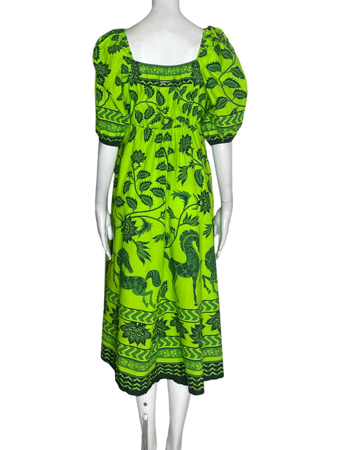 Vestido Colcci Estampado Cuello v Verde - Talla S