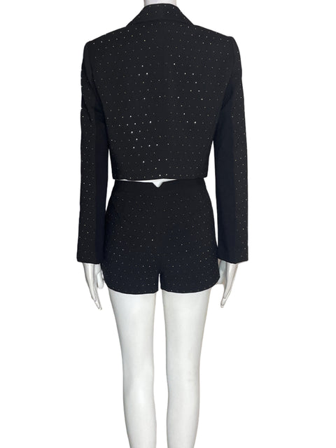 Conjunto Bcbg Brillo Short/blazer Negro - Talla 2