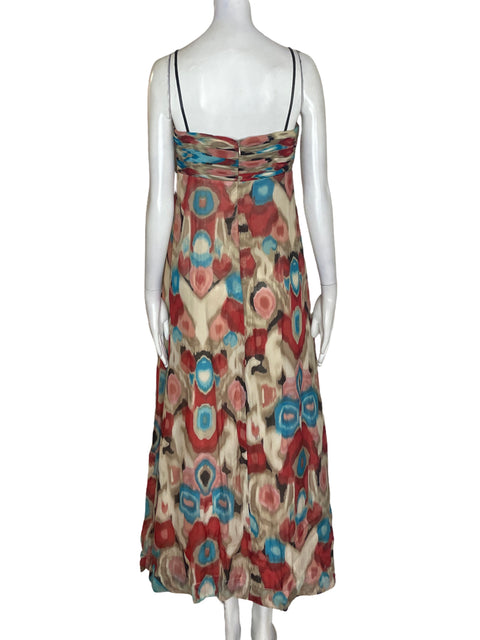 Vestido Laundry By Shelli Segal Tiras Maxi Marrón - Talla 2