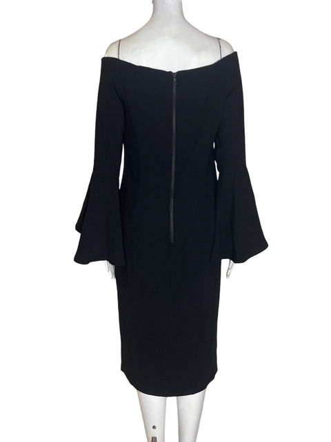 Vestido Bardot Outshoulders Ajustado Negro - Talla 12