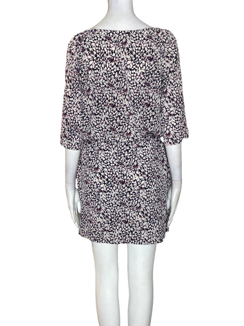 Vestido Mng Estampado Ajustado Blanco - Talla S