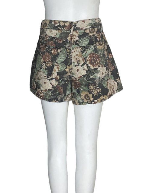 Short Zara Estampado Zipper Verde - Talla 8
