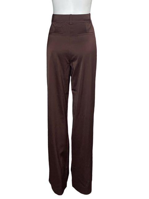 Pantalón Favorite Daughter de Viscosa Satinado Recto Marrón - Talla 6