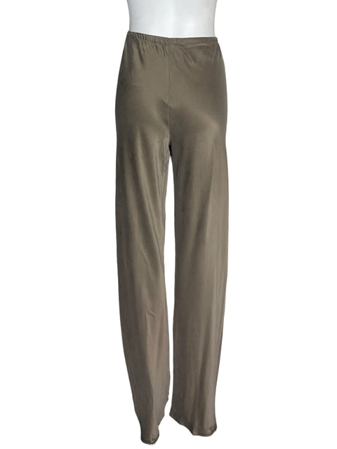 Pantalón Eaves de Seda Elastico Recto Verde - Talla M