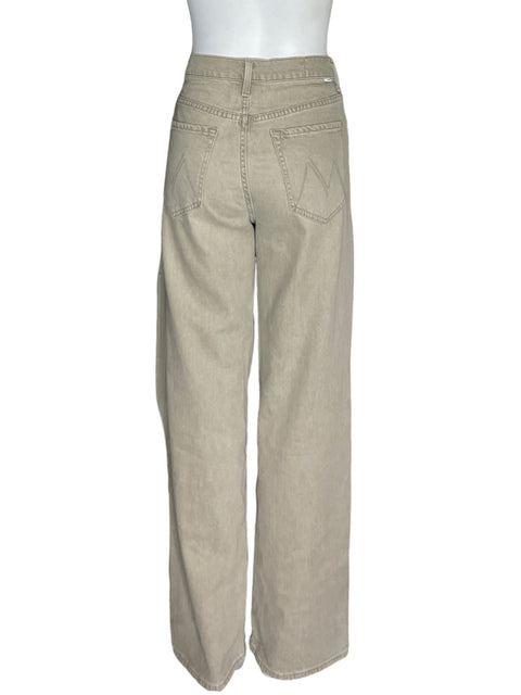 Pantalón Mother Superior Recto Wide-leg Beige - Talla 28