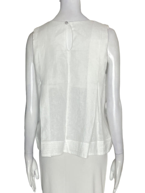 Blusa La Etitia de Lino Tiras Suelto Blanco - Talla M