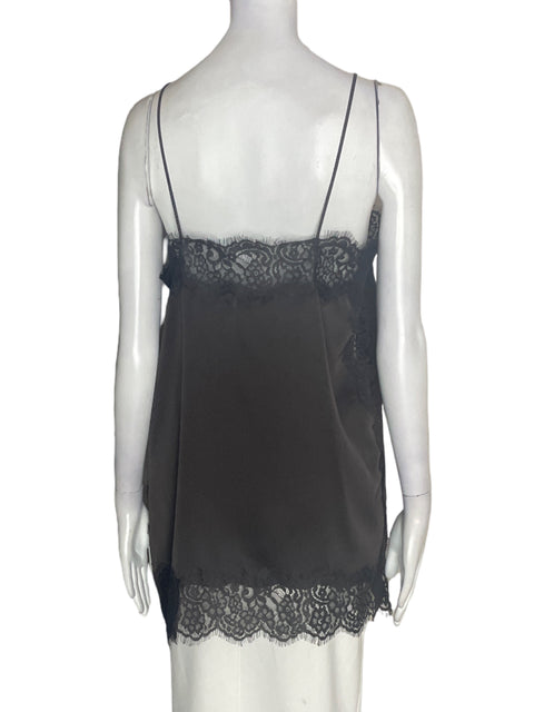 Blusa Zara Tiras Encaje Negro - Talla L