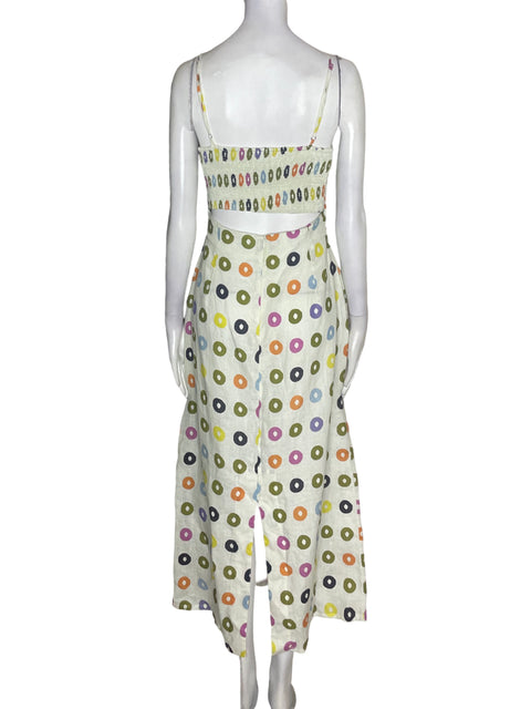 Vestido Cala De La Cruz de Lino Estampado Verde - Talla M