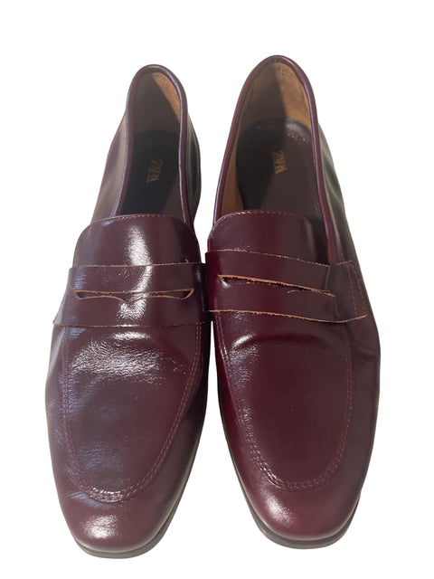 Zapato Zara Cerrado Cuero Marrón - Talla 39