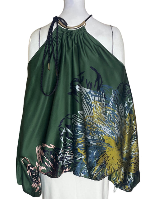 Blusa Silvia Tcherassi Halter Manga larga Verde - Talla M