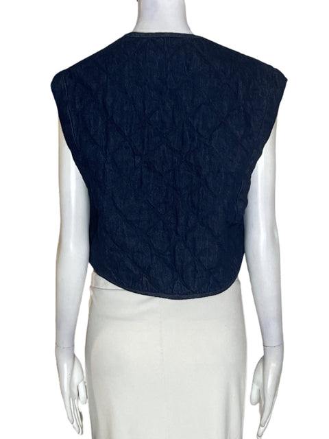 Chaleco Zara de Algodón Abierto Sin mangas Azul - Talla M