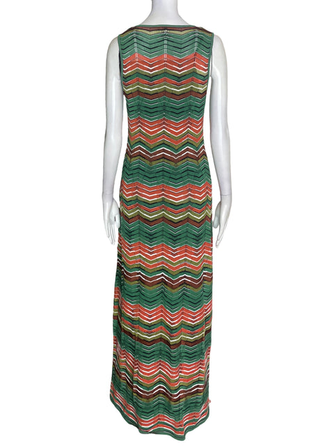 Vestido Missoni Sin mangas Rayas Verde - Talla 42