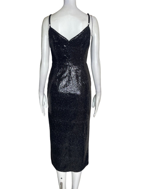 Vestido Rachel Roy Tiras Midi Negro - Talla 4