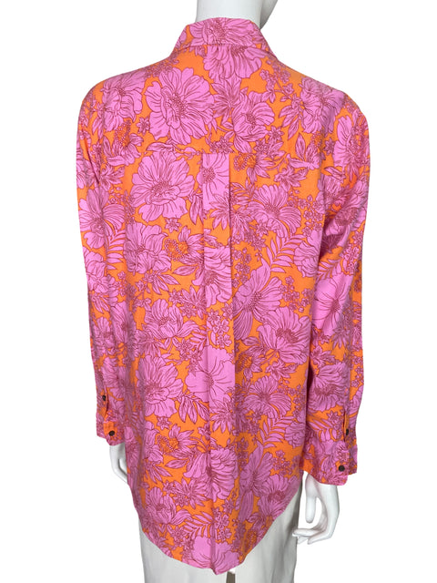Camisa Universal Thread de Lino Manga larga Naranja - Talla L