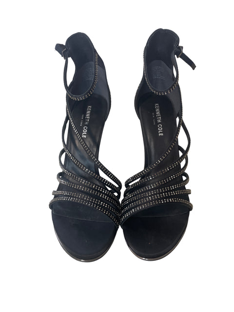 Tacón Kenneth Cole Tiras Abierto Negro - Talla 9