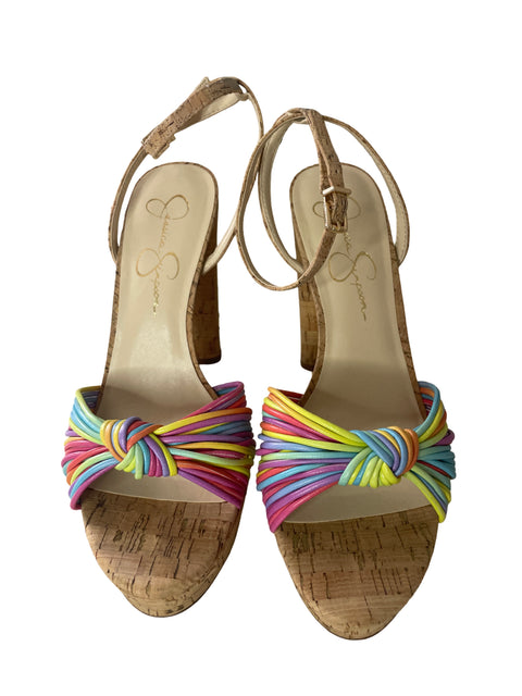 Sandalia Jessica Simpson Tiras Punta abierta Beige - Talla 8.5